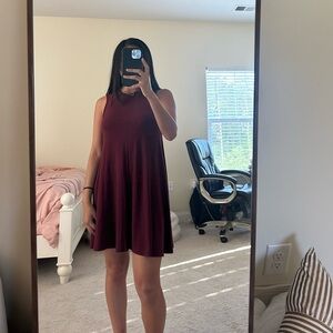 LA Hearts Burgundy Dress